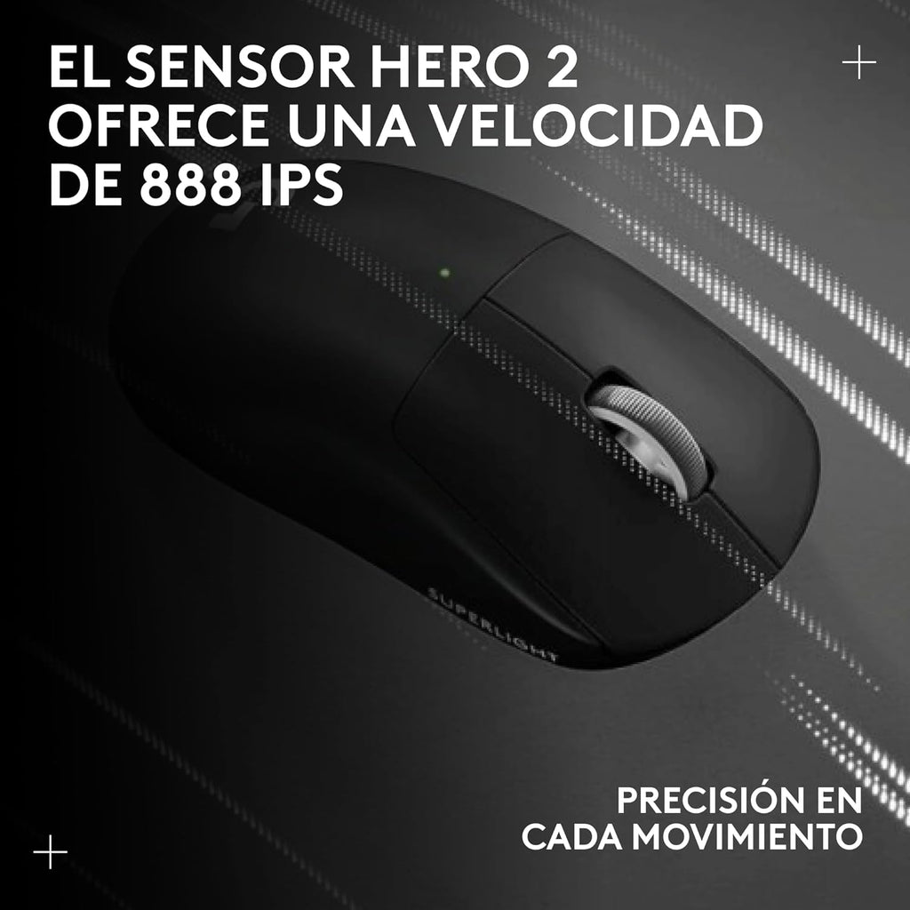Logitech G PRO X SUPERLIGHT 2, Ratón Inalámbrico Para Gamingratón Pro-Grade De 60 G Con 5 Botones Programables, Sensor De 44 000 DPI, Velocidad De Respuesta De 8 Khz, Carga USB-C Para Pc/Mac - Negro