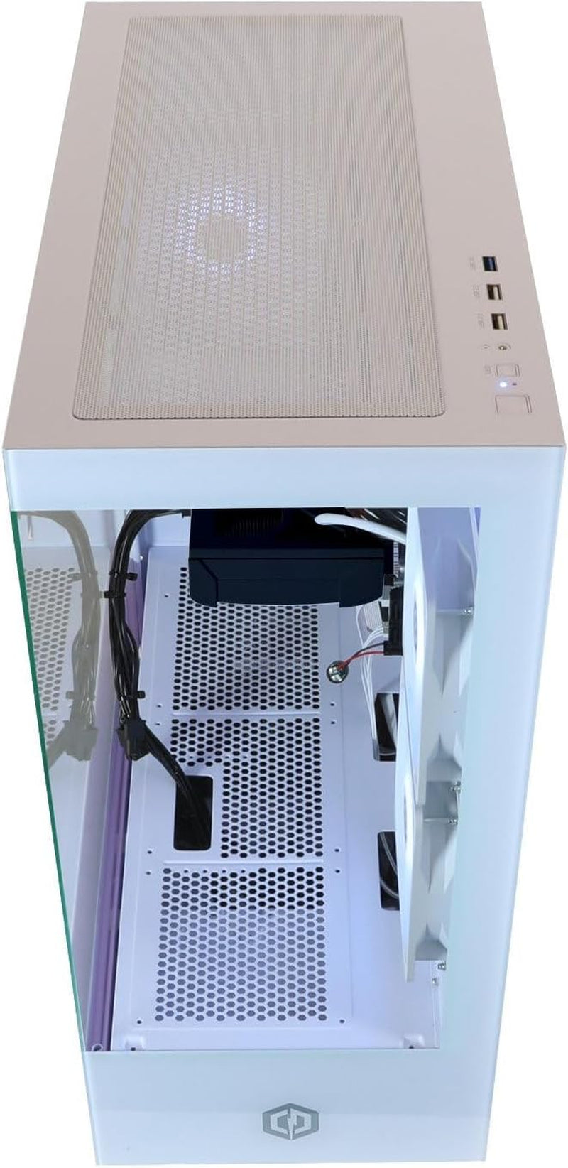 CYBERPOWERPC Wyvern Gaming PC - AMD Ryzen 7 5700X, Nvidia RTX 5060 8GB, 16GB RAM, 1TB Nvme SSD, 650W 80+ PSU, Wi-Fi, Windows 11, Prism Panoramic RGB White