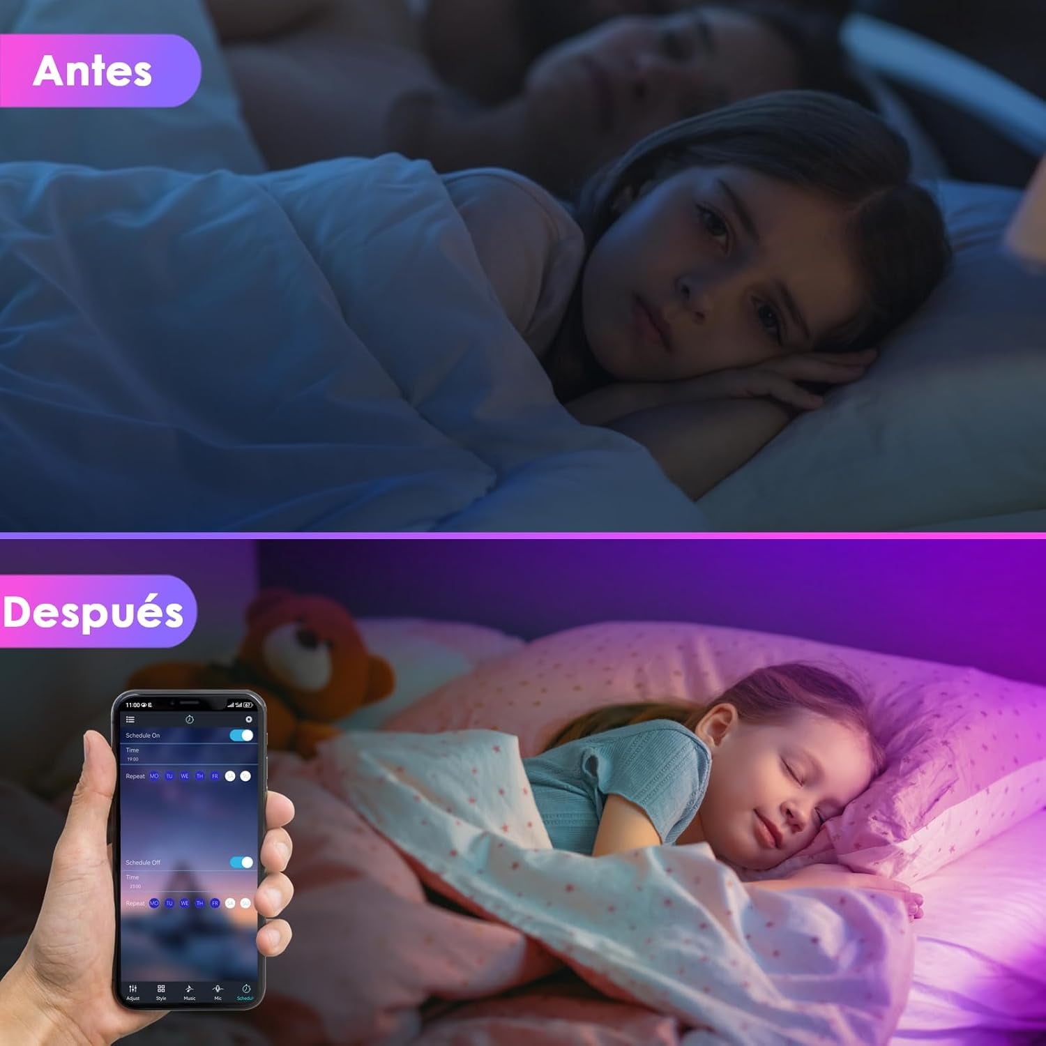 Tira LED 5M, 30 Led/Metro, 24V RGB Luces LED, 150 LED, APP Y Mando a Distancia, Modo De Música, LED Para Habitación, Sala, Cocina, Dormitorio, Bar, Fiesta