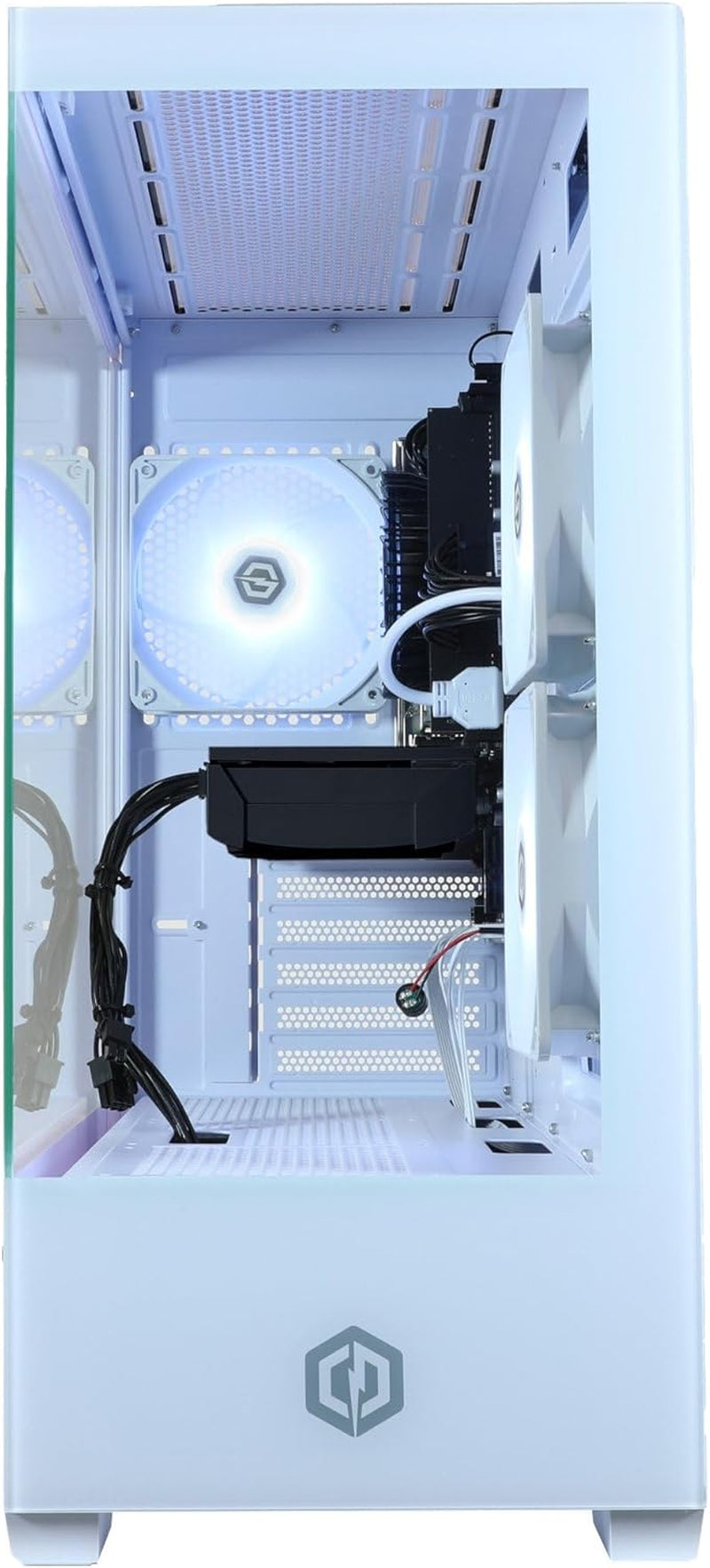 CYBERPOWERPC Wyvern Gaming PC - AMD Ryzen 7 5700X, Nvidia RTX 5060 8GB, 16GB RAM, 1TB Nvme SSD, 650W 80+ PSU, Wi-Fi, Windows 11, Prism Panoramic RGB White