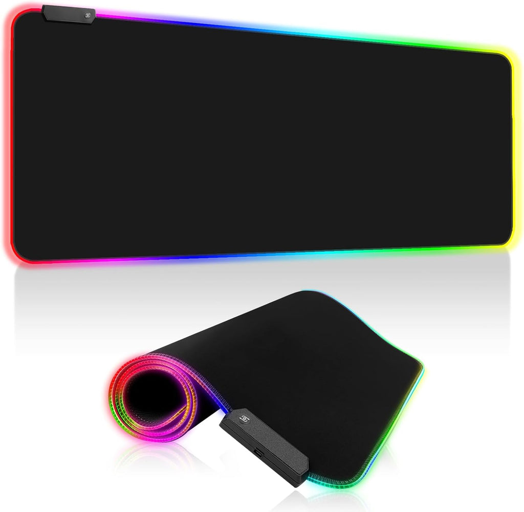 Alfombrilla De Ratón Para Videojuegos RGB, 800 X 300 Mm, XXL, Alfombrilla De Ratón Grande Para Videojuegos, 14 Modos De Iluminación, 7 Colores LED, Resistente Al Agua, Antideslizante, Para Teclado,