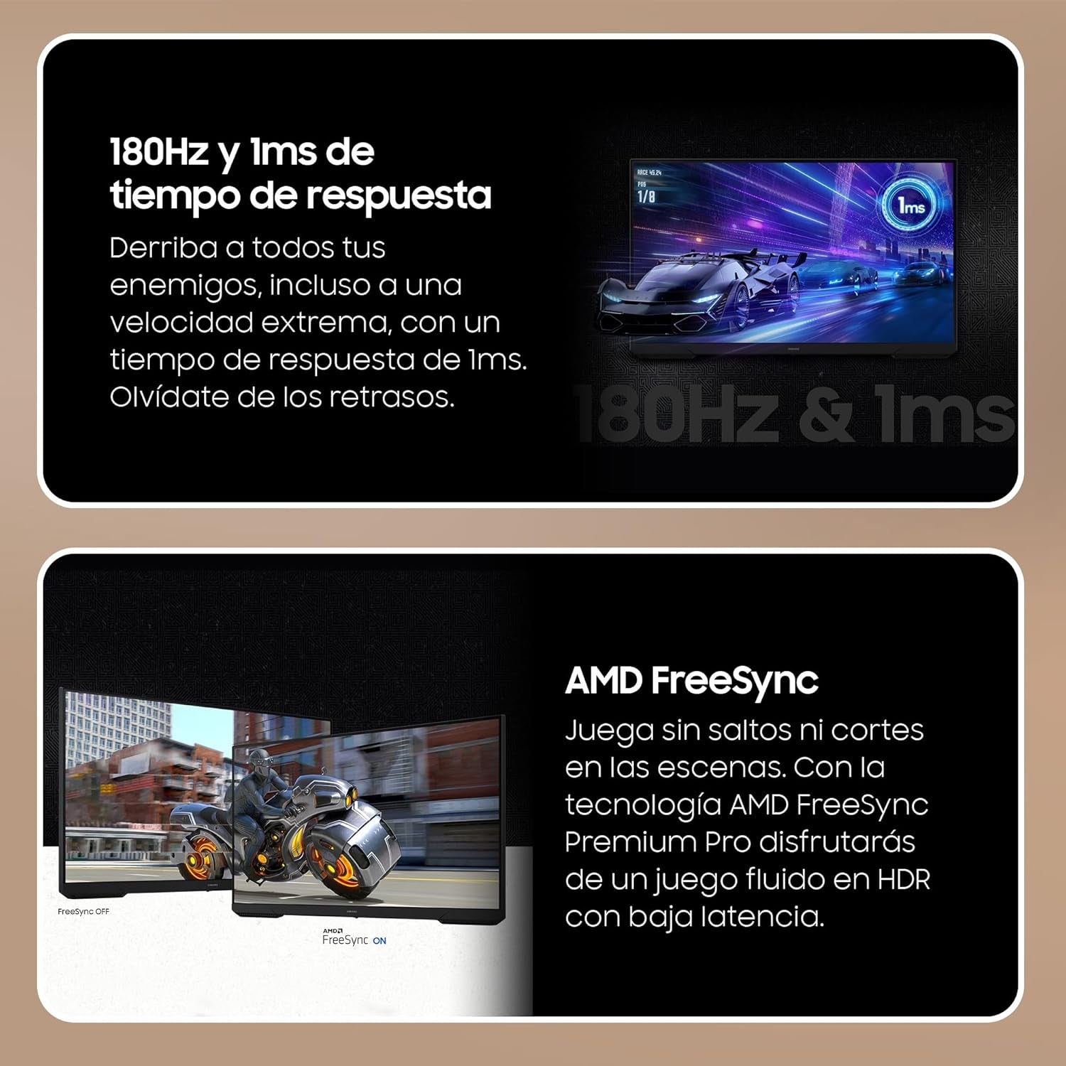 Samsung LS27DG300EUXEN - Monitor Gaming Odyssey G3 De 27" Full HD (1920 X 1080, 16:9, 180Hz, 1Ms, Panel IPS, AMD Freesync, Modo Eye Saver, Flicker Free), Negro, Versión 2024