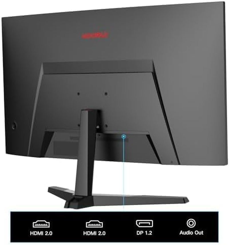 KOORUI 24E6CA Monitor Gaming Curvo 24 Pulgadas, 180HZ, 1Ms, 1500R, HDR, VA 3000:1, FHD 1920X1080, 2Xhdmi 2.0, DP 1.2, Adaptive Sync, Eye Care, VESA 100X100Mm, Inclinación Ajustable