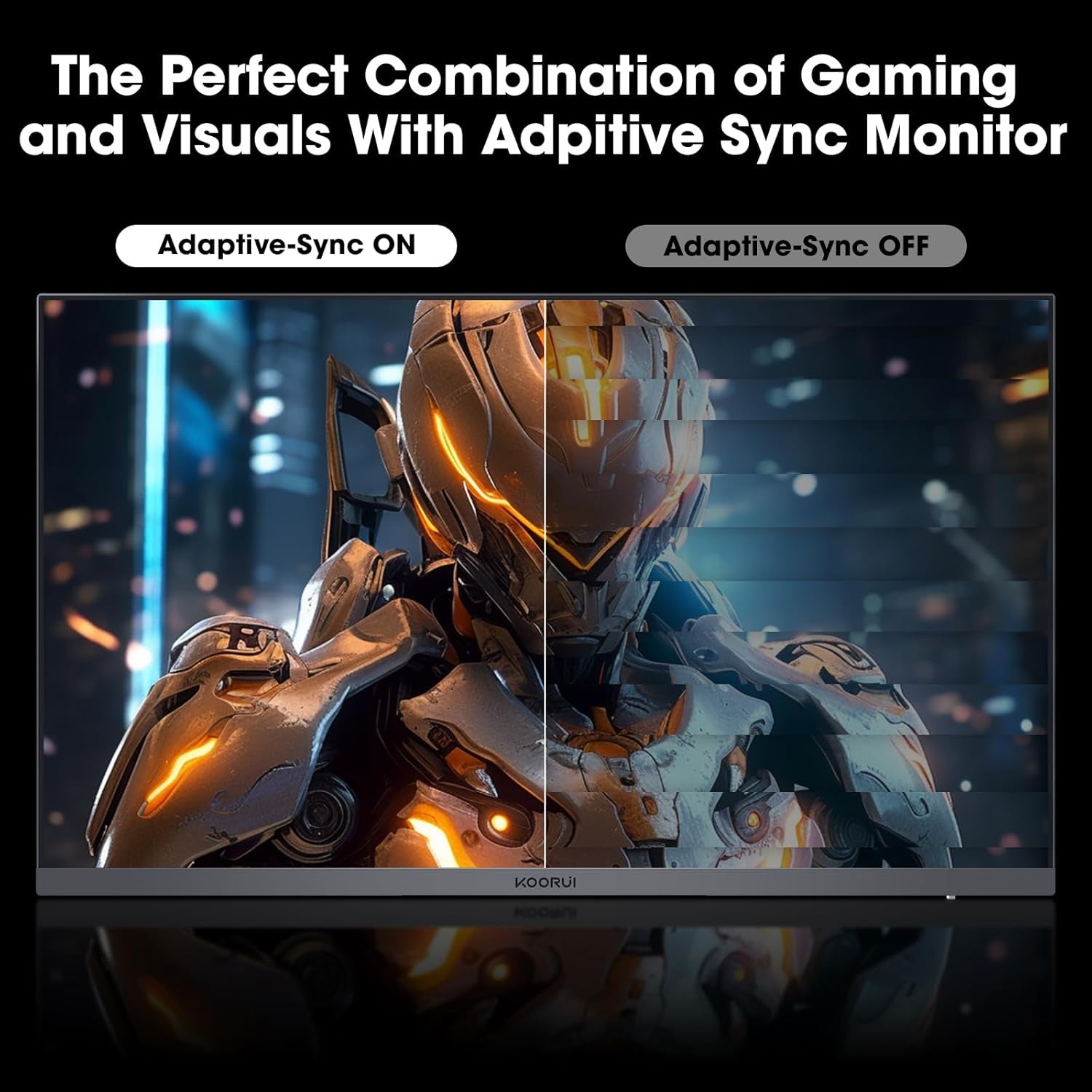 KOORUI 24E6CA Monitor Gaming Curvo 24 Pulgadas, 180HZ, 1Ms, 1500R, HDR, VA 3000:1, FHD 1920X1080, 2Xhdmi 2.0, DP 1.2, Adaptive Sync, Eye Care, VESA 100X100Mm, Inclinación Ajustable