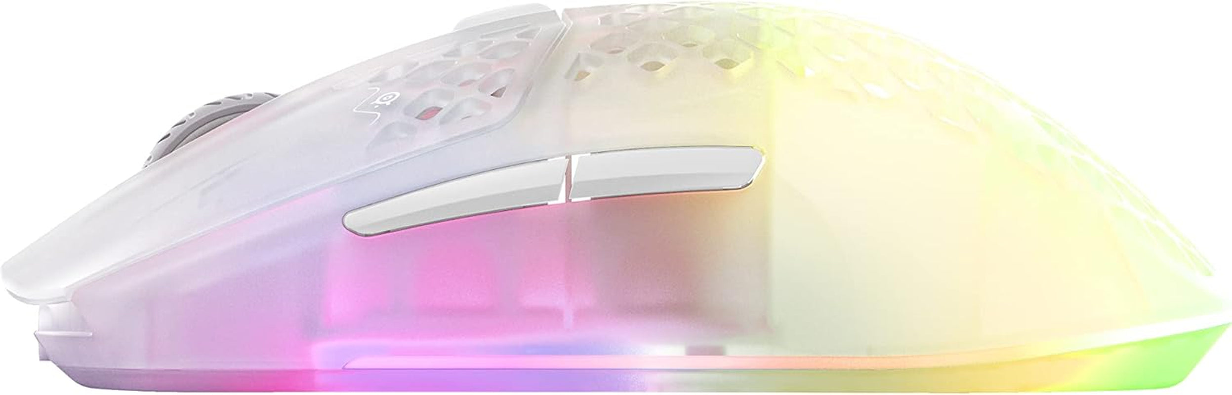 Steelseries Aerox 3 Wireless Ghost - Raton Inalambrico Gaming - Diseño Ultraligero Resistente Al Agua - RGB - Sensor Óptico Truemove Air 18K DPI